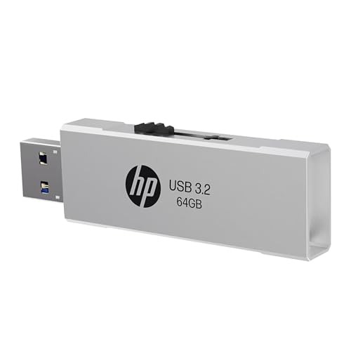 HP 818w 64GB USB 3.2 Flash Drive Silver Metal