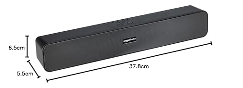 amazon basics Bluetooth Speaker 5.3 Soundbar with 16W RMS, 2000mAh Battery, Upto 19 Hrs Playtime Aux/USB Port (Black)