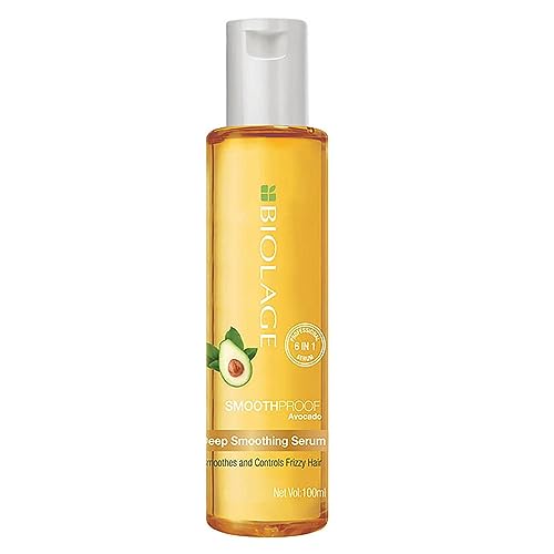 Biolage Professional Anti-Frizz 6-in-1 Hair Serum for Dry and Frizzy Hair, Up to 72HR Frizz Control, With Avocado Oil, Hair Serum for Women and Men, Serum for Hair Smoothing, Vegan&Cruelty-Free, 100ml