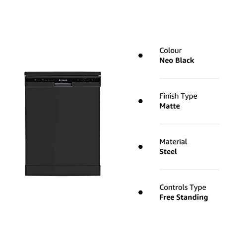 Faber 12 Place Settings Dishwasher (FFSD 6PR 12S, Neo Black, Best suited for Indian Kitchen, Hygiene Wash)