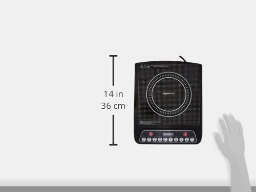 Amazon Basics Induction Cooktop with 1400-Watt Power | Toughened Plate | LED Display | Auto Shut Off (Black)