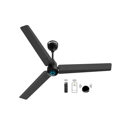 atomberg Renesa Smart 1200mm BLDC Ceiling Fan with IoT & Remote | Energy Efficient Ceiling Fan| High Air Delivery with LED Indicators (Midnight Black)