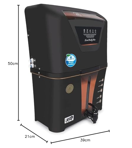 AQUA D PURE 4 in 1 Copper RO Water Purifier with 10 Stage Purification Filtration, UV, UF, TDS Adjuster and 12 Liter Large Storage Tank, Suitable for all type of water supply