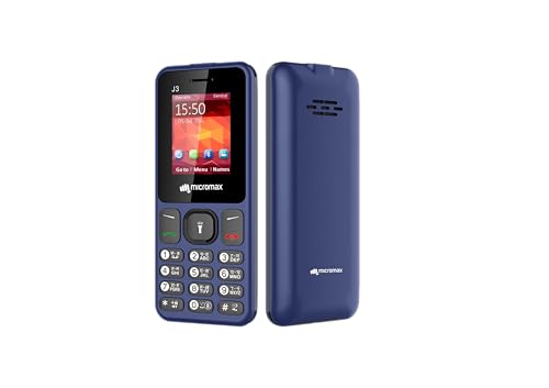 Micromax All-New J3 Sleek & Stylish |Keypad Mobile with 1.77" Screen|Auto Call Recording | Bright Torch| Wireless FM | Blue