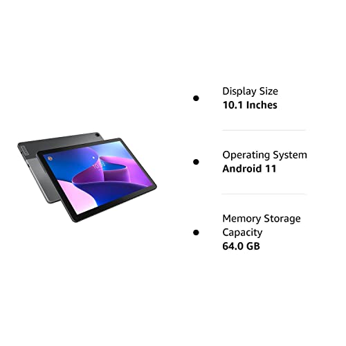 Lenovo Tab M10 Fhd 3Rd Gen|10.1 Inch (25.65 Cm) Wuxga IPS Display|100% Srgb|4 Gb Ram,64 Gb ROM|Octa-Core Processor|Wi-Fi|5100Mah Battery|Dual Speakers|Tüv Rheinland Low Blue Light Certified