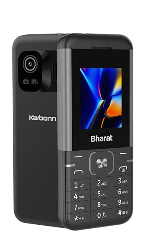 JioBharat K1 Karbonn 4G Keypad Phone with JioCinema, JioSaavn, JioPay (UPI), Long Lasting Battery, LED Torch, Digital Camera | Black & Grey | Locked for JioNetwork