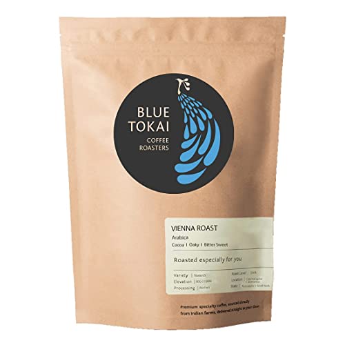 Blue Tokai Coffee Roasters Vienna Roast - Dark Roast (Home Espresso Grind) 250g| Made With 100% Specialty Grade Arabica Freshly Roasted Ground Coffee, Bag