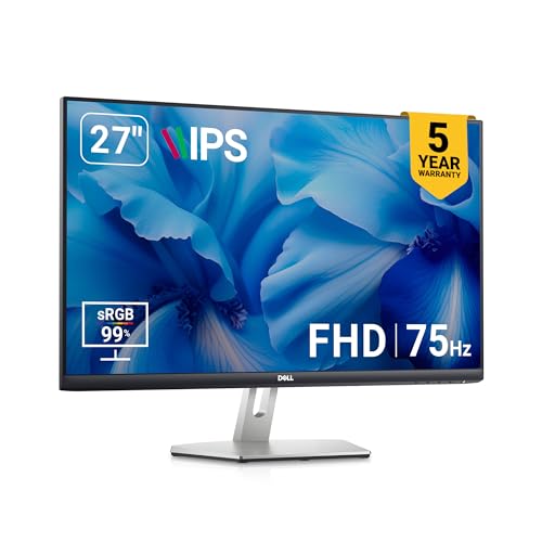 Dell S2721HNM 27" (68.96 cm) FHD Monitor 1920 X 1080 Pixels @75Hz, IPS Panel, 99% sRGB, Brightness 300 cd/m2, Low Blue Light Technology, 3-Sided bezelless, HDMI x2, Tilt Adjustment, AMD FreeSync