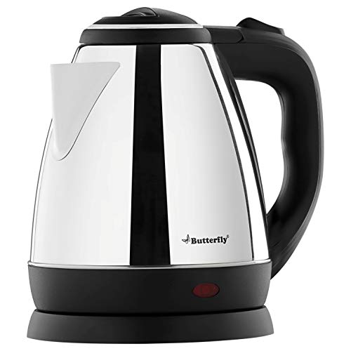 Butterfly EKN 1.5 Litre Stainless Steel Electric Kettle | 1500 W | 360° Swivel Power Base | Auto Shut Off | For Hot Water, Tea, Coffee, Noodles | Dry Boil Protection | Silver