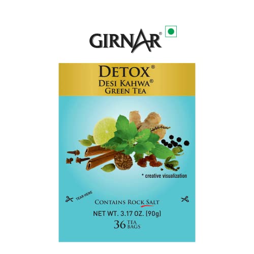 Girnar Food & Beverages Pvt. Ltd. Detox Green Tea - Desi Kahwa (36 Tea Bags) 90 gm