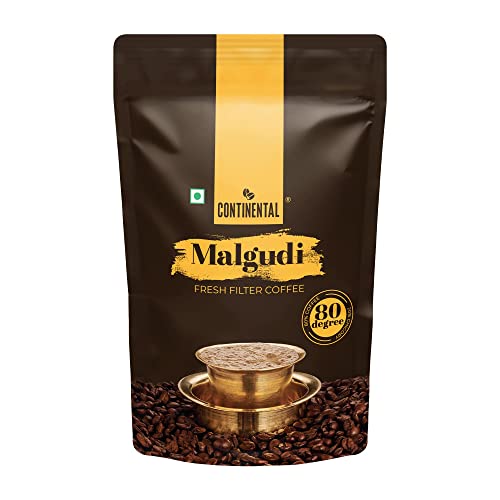 Continental Malgudi Filter Coffee 500gm Pouch | (80% Coffee - 20% Chicory) | Traditional South Indian Filter Coffee Powder | Freshly Roasted Ground Coffee