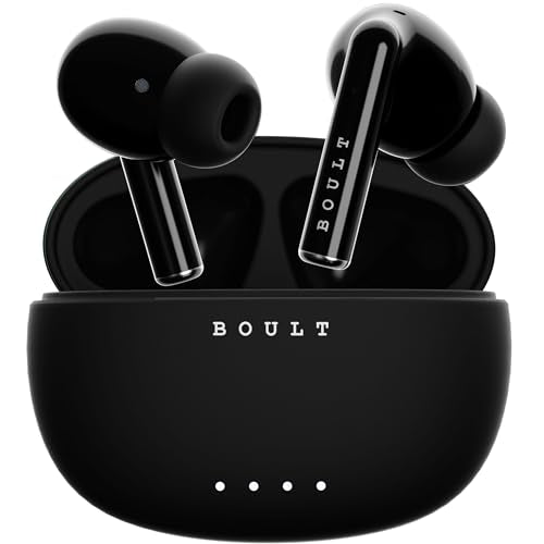 Boult Audio W20 Truly Wireless in Ear Earbuds with 35H Playtime, Zen™ ENC Mic, 45ms Low Latency, 13mm Bass Drivers, Type-C Fast Charging, Made in India, Touch Controls, IPX5 ear buds TWS (Space Black)