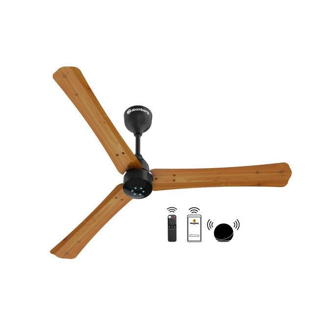 atomberg Renesa Smart+ 1200mm BLDC Ceiling Fan with IoT & Remote | Energy Efficient Ceiling Fan | High Air Delivery with LED Indicators (Golden Oakwood)