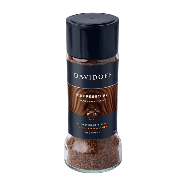 Davidoff Espresso 57 Intense Instant Coffee 100% Arabica, 3.53 oz ℮ 100 g, Granule, Glass Bottle