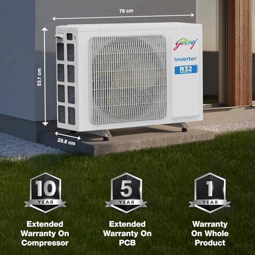 Godrej 1.5 Ton 3 Star, 5-In-1 Convertible Cooling, Inverter Split AC (Copper, Heavy-Duty Cooling at 52 Deg Celcius, 2024 Model, AC 1.5T EI 18NINV3R32 WYE, White)