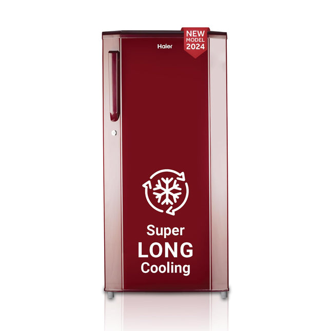 Haier 165 L, 1 Star, Direct-Cool Single Door Refrigerator (HED-171RS-P, Red Steel, 2024 Model)