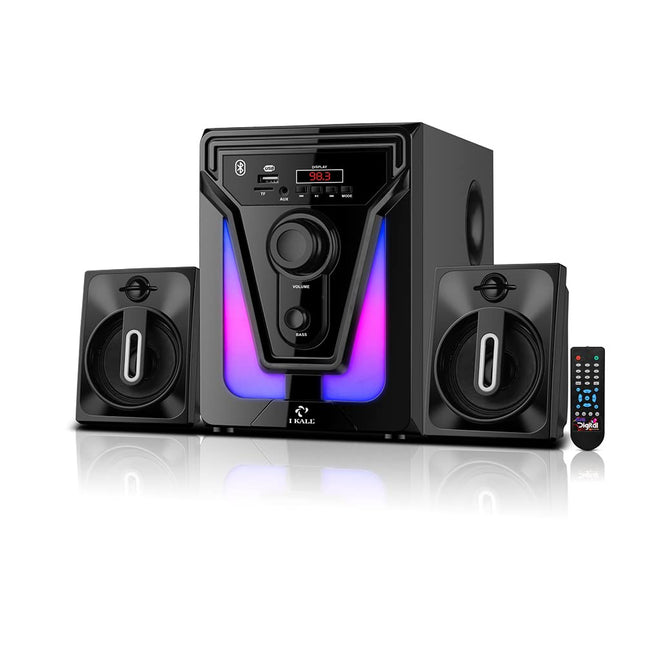 IKALL IK44+ Newly Launched 2.1 Speaker System with BT/AUX/USB/FM Connectivity (2.1, 40-Watt), Black