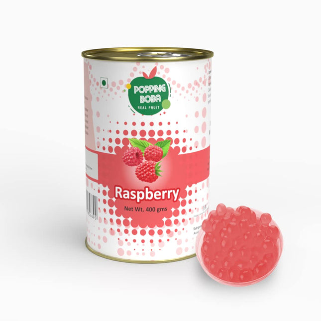 The Tea Planet Raspberry Popping Boba for Bubble Tea, Milkshakes, Ice Cream and Yogurt(400gm)