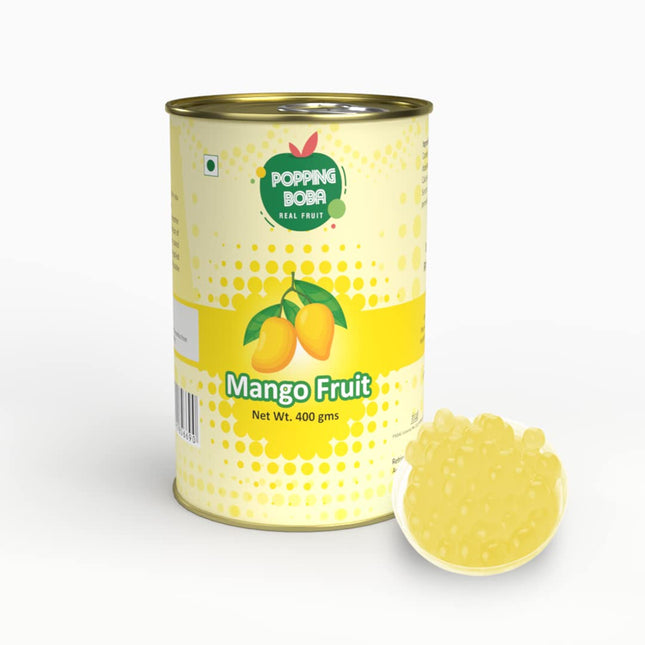 The Tea Planet Mango Popping Boba for Bubble Tea, Milkshakes, Ice Cream and Yogurt(400gm)