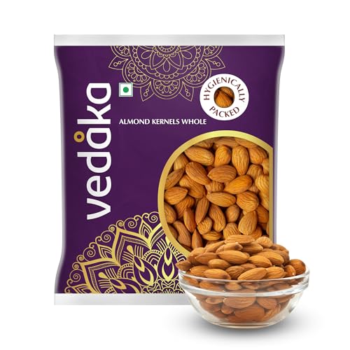 Amazon Brand - Vedaka 100% Natural California Almonds | 500g | Premium Badam | High in Fiber | Hygienically Packed | Grade - Independence