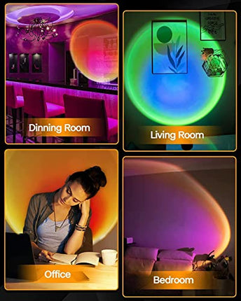 Desidiya® Sunset Lamp Projection: Romantic 16 Colors Changing Night Light with Remote for Family Atmosphere, Perfect for Adults, Children, Couples, Bedroom.