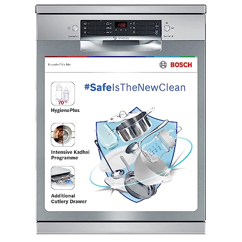 Bosch 14 Place Settings Dishwasher (SMS46KI03I, Silver Inox), 60 cm