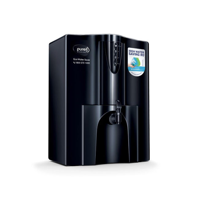 HUL Pureit Eco Water Saver Mineral RO+UV+MF AS wall mounted/Counter top Black 10L | Upto 60% Water Savings | Water Purifier