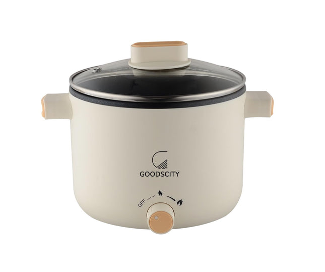 Goodscity Multipurpose Electric Kettle with Ceramic Coating 1.2L | Boil, Steam, Fry, Saute | Multi Cooker kettle for Water, Milk, Egg, Tea, Soup, Coffee, Noodles, Rice | 600W | GC191 | 1-Year Warranty