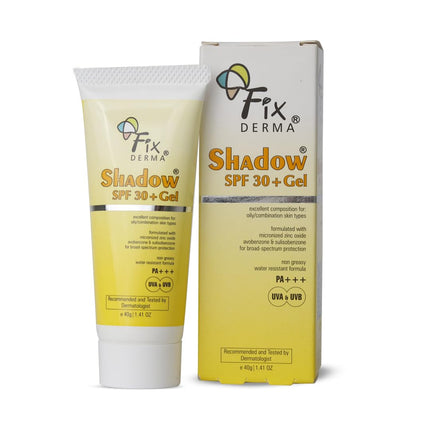 Fixderma Shadow Sunscreen SPF 30+ PA+++ Gel | Sunscreen For Oily Skin, Body & Face | Sunscreen For UVA & UVB Protection | Women & Men | Water Resistant- 40gm