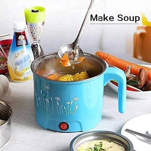 NYTK RETAIL Electric 1.8 Litre Mini Cooker Kettle with Glass Lid Base Concealed Base Cooking Pot Noodle Maker Egg Boiler hot Pot Vegetable and Rice & Pasta PorridgeTravel Cookers and Steamer, Blue