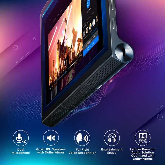 Lenovo Tab Yoga 11| 11 Inch 2K Display| 4 GB RAM, 128 GB ROM| Wi-Fi+4G LTE (with Voice Call)| Quad JBL Speakers| TÜV Low Blue Light Certified| Colour: Storm Grey