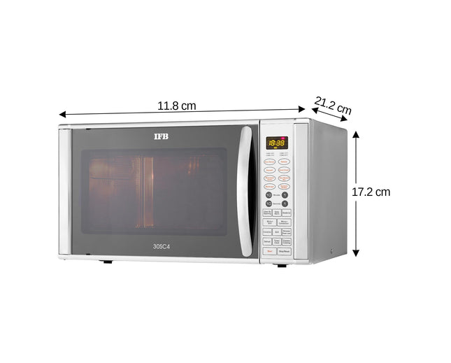 IFB 30 L Convection Microwave Oven (30SC4, Metallic Silver), STANDARD