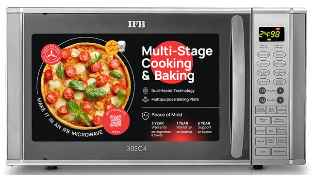 IFB 30 L Convection Microwave Oven (30SC4, Metallic Silver), STANDARD