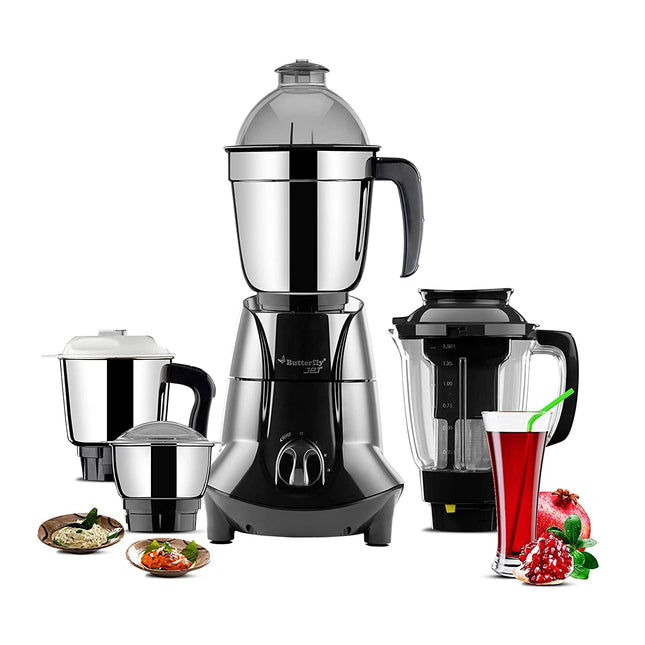 Butterfly Jet Elite Mixer Grinder, 750W, 4 Jars (Grey)