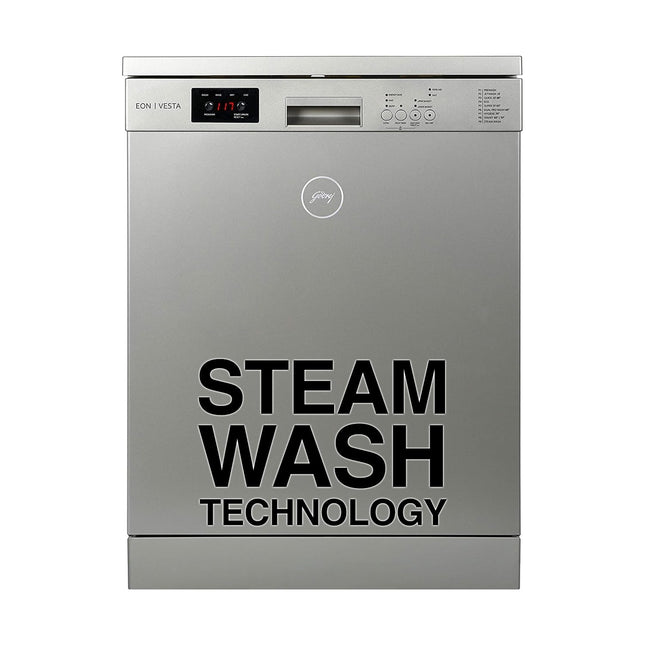 Godrej Eon Dishwasher | Steam Wash Technology |13 place setting |Perfect for Indian Kitchen| A+++ Energy rating | DWF EON VES 13Z SI STSL- Satin Silver