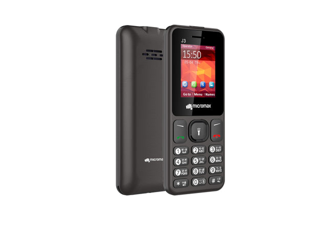 Micromax All-New J3 Sleek & Stylish |Keypad Mobile with 1.77" Screen|Auto Call Recording | Bright Torch| Wireless FM |Grey|