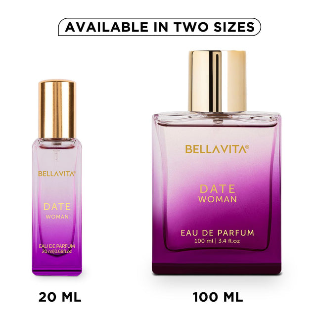 Bella Vita Luxury Date Woman Eau De Parfum Perfume with Pink Pepper, Jasmine & Vanilla|Premium, Long Lasting Floral & Fruity Fragrance for Women, 20ML