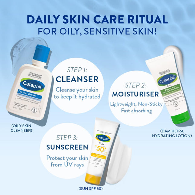 Cetaphil Oily Skin Cleanser , Daily Face Wash For Oily, Acne Prone Skin , Gentle Foaming, 125Ml