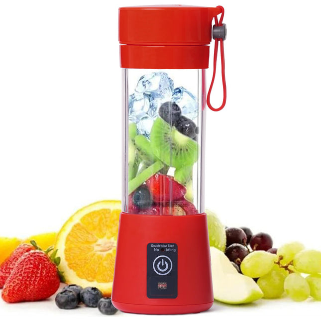 ALWAFLI Portable Blender Electric Juicer 6 Blade USB Rechargable Blender Shaker for Juices, Shakes and Smoothies (Red)