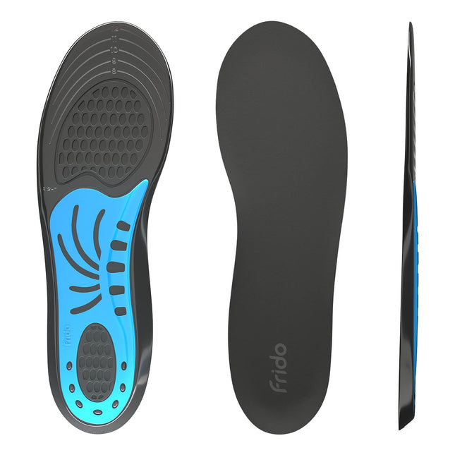 Frido Dual Gel Heavy Duty Trimmable Insoles, For Loose Shoes or Replacing Existing Insoles, Thick Shoe Inserts, Extra Comfort and Support, Proudly Made in India, (Size 8-13 UK) - Pack of 1 Pair