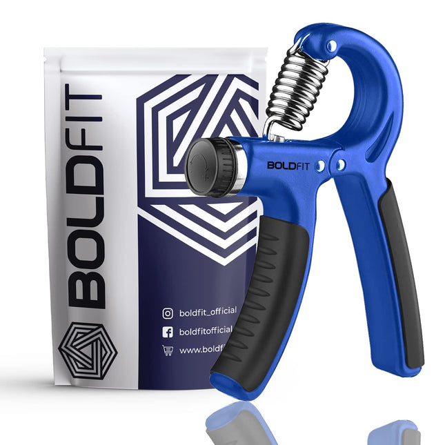 Boldfit Adjustable Hand Grip Strengthener, Hand Gripper for Men & Women for Gym Workout Hand Exercise Equipment to Use in Home for Forearm Exercise, Finger Exercise Power Gripper (40 Kg) Blue