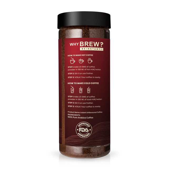 Bevzilla 400 Gram (200 Gm Pack of 2) 100% Arabica Instant Classic Strong Coffee Powder | Make 200 Cups Coffee| Espresso, Latte & Cappucino| Hot Cold Unbreakable Jar