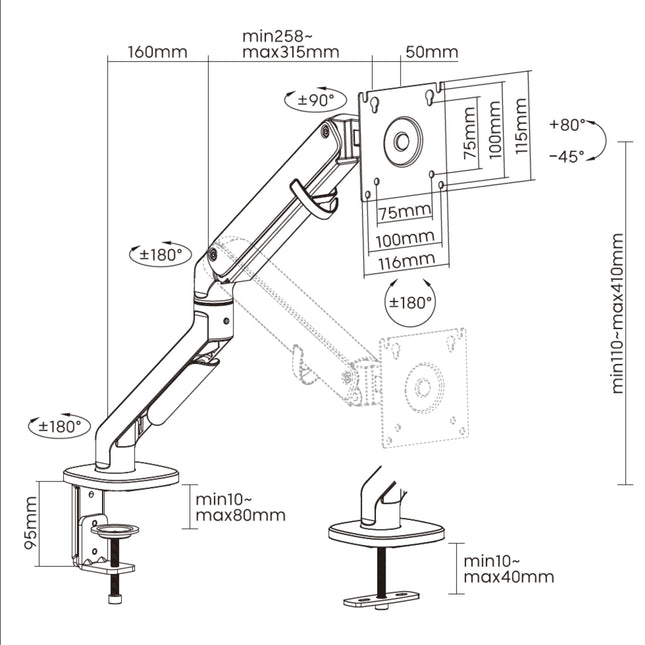 Flowlyf Wooden Premium Monitor Arm | 17-32" Screen Monitor mount | Spring Assisted Height Adjustability| |360 Degree Rotation|2 STEP Installation |VESA Complaint|2 Way Wire Manager|9KG Weight Capacity