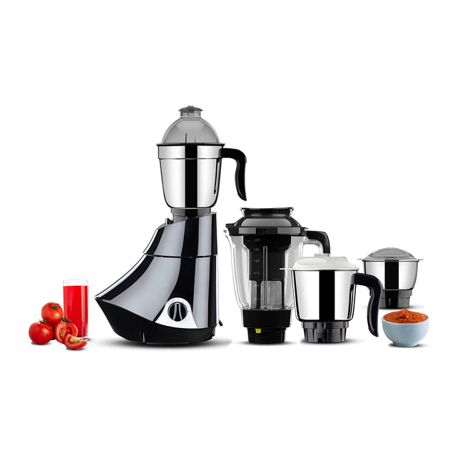 Butterfly Smart 750 Watts Mixer Grinder with 4 Jars | 3 Stainless Steel Multipurpose Jars & 1 Juicer Jar | ABS Body | Heavy Duty Motor | 2 Years Manufacturer's Warranty | Grey