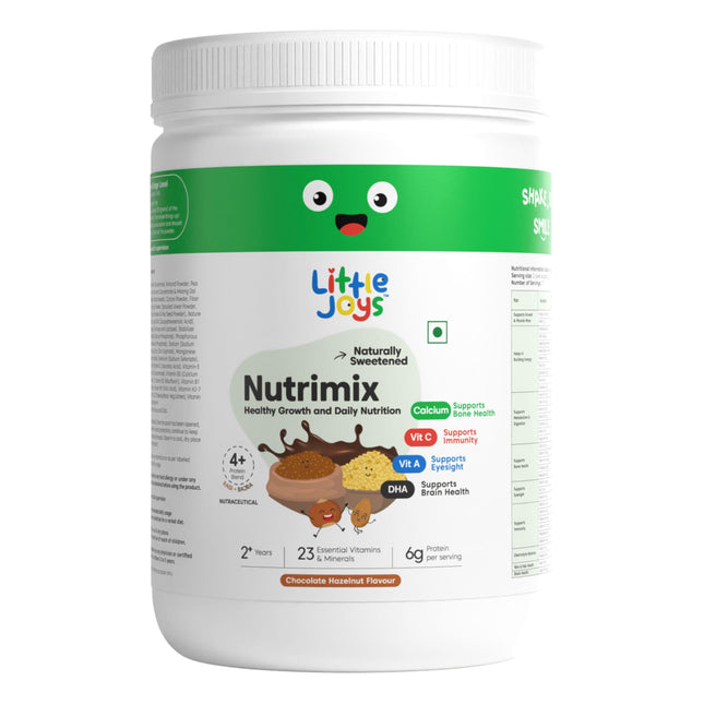 Little Joys Nutrimix Nutrition Powder 350g | 2-6 Years | No Refined Sugar | Supports Healthy Growth & Boosts Immunity | With Ragi, Bajra, Almonds & Oats | Hazelnut Chocolate Flavour