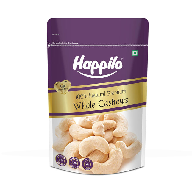 Happilo 100% Natural Premium Whole Cashews, 200 g (Pack of 1)