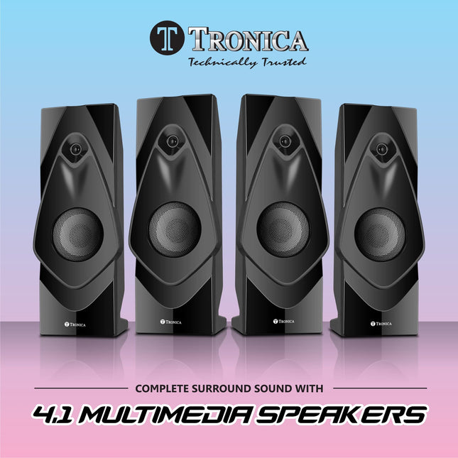 TRONICA BT666 4.1 Home Theater System with Bluetooth/FM/USB/Aux/TV Support & Remote (6 inches Woofer 90W Output)