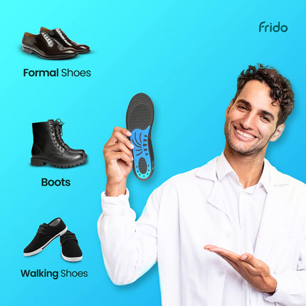 Frido Dual Gel Heavy Duty Trimmable Insoles, For Loose Shoes or Replacing Existing Insoles, Thick Shoe Inserts, Extra Comfort and Support, Proudly Made in India, (Size 8-13 UK) - Pack of 1 Pair